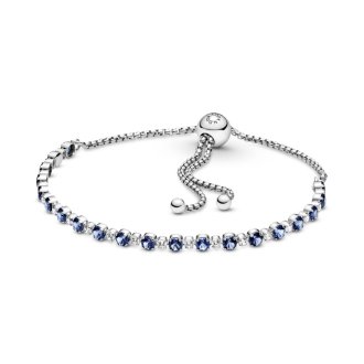 Blue and Clear SparkleÂ Slider Bracelet